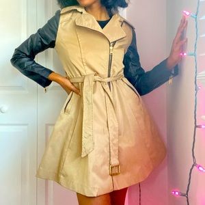 BEBE Leather Trench Coat